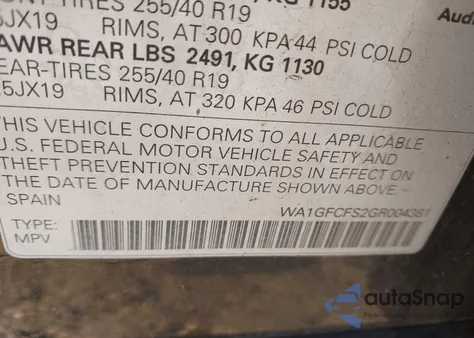 2016 Audi Q3 2.0T Premium Plus from USA, damaged, VIN WA1GFCFS2GR004381